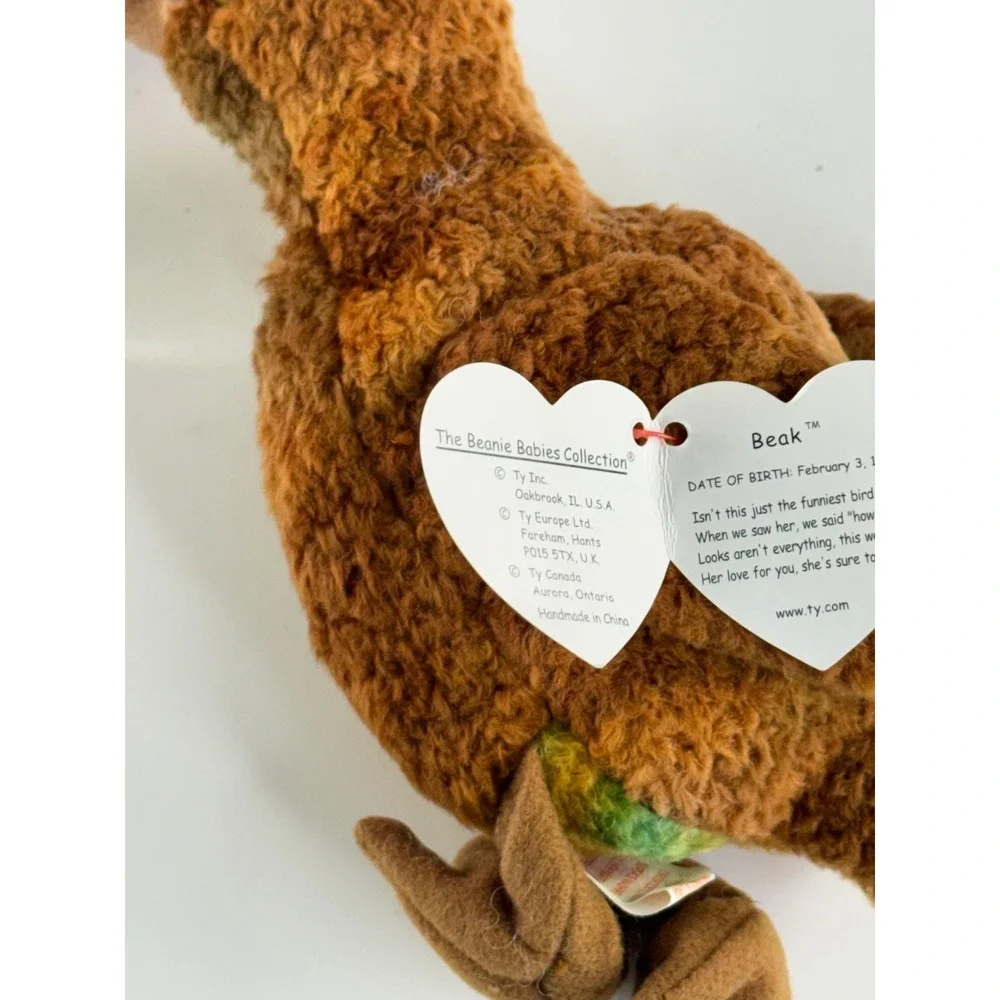 Ty Beanie Baby Beak The Kiwi Bird 1998 Retired Vintage Plush 4211 Mint Tag